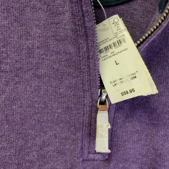 Men's Tailored Fit Bedford Rib Quarter Zip Sweater - Picture 2 of 4